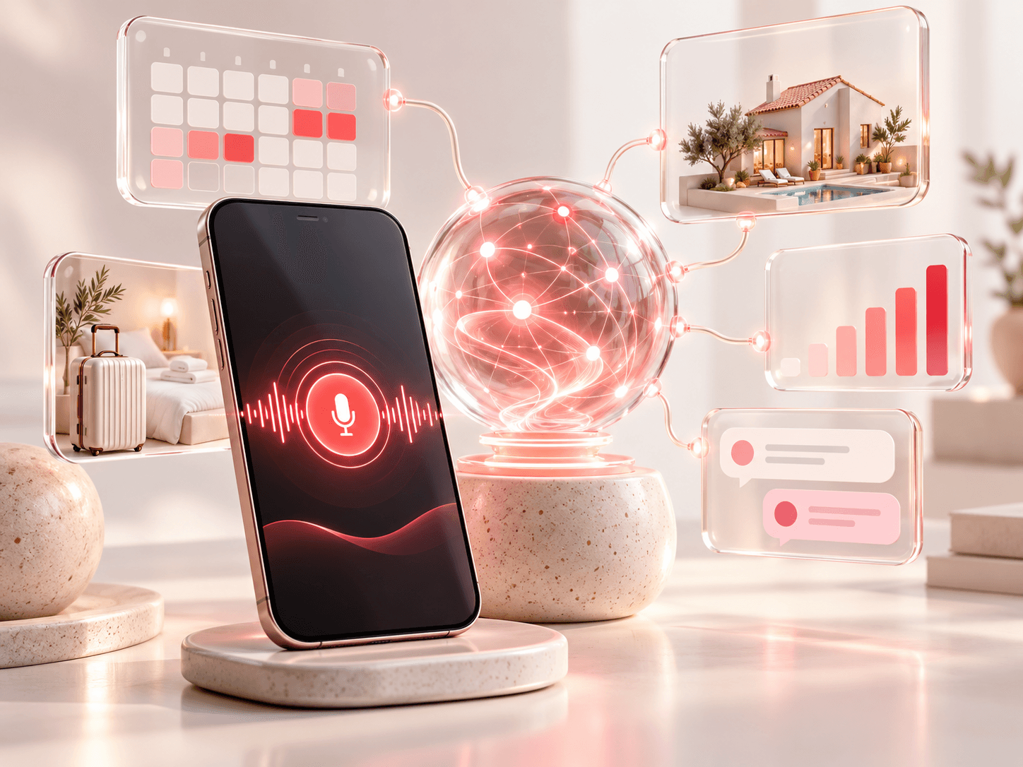 BookNoFees: An AI assistant with voice control, calendar, vacation home and messages illustrates the future of vacation rental management.